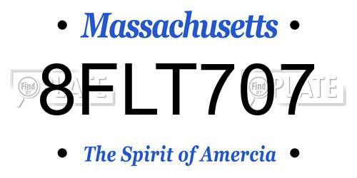 8FLT707 Massachusetts License Plate