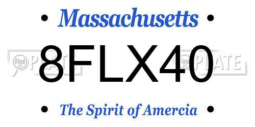 8FLX40 Massachusetts License Plate