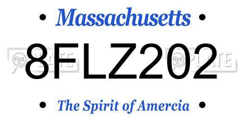 8FLZ202 Massachusetts License Plate
