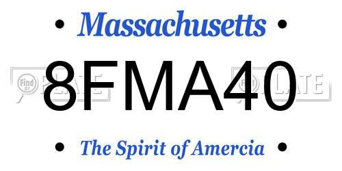 8FMA40 Massachusetts License Plate