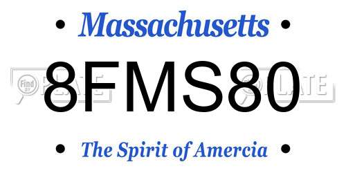 8FMS80 Massachusetts License Plate