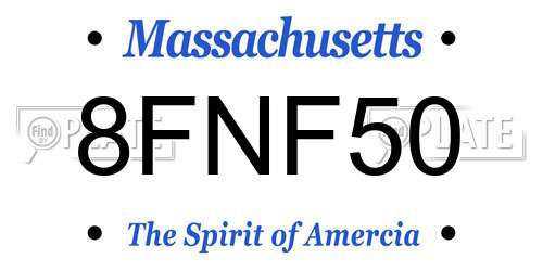 8FNF50 Massachusetts License Plate