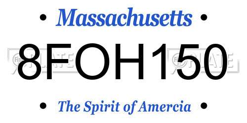 8FOH150 Massachusetts License Plate