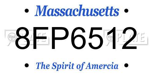 8FP6512 Massachusetts License Plate