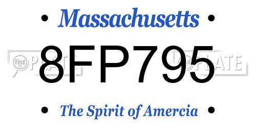 8FP795 Massachusetts License Plate