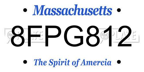 8FPG812 Massachusetts License Plate