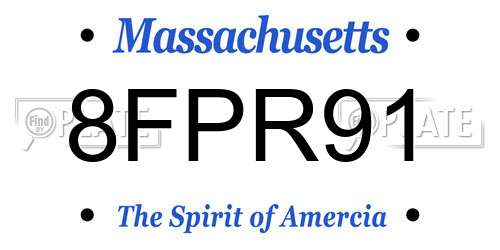 8FPR91 Massachusetts License Plate