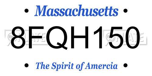 8FQH150 Massachusetts License Plate