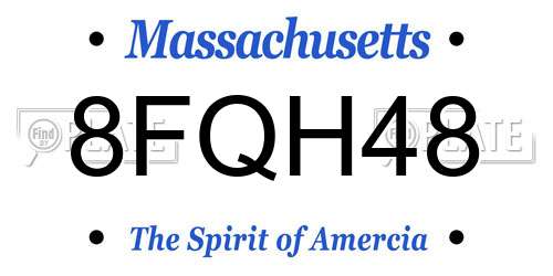 8FQH48 Massachusetts License Plate