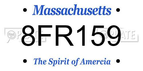 8FR159 Massachusetts License Plate