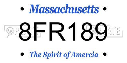 8FR189 Massachusetts License Plate