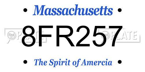 8FR257 Massachusetts License Plate