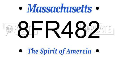 8FR482 Massachusetts License Plate