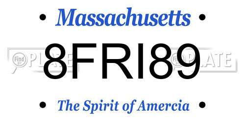8FRI89 Massachusetts License Plate