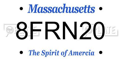 8FRN20 Massachusetts License Plate