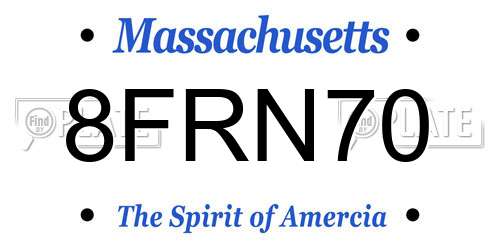 8FRN70 Massachusetts License Plate