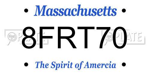 8FRT70 Massachusetts License Plate