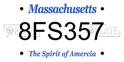 8FS357 Massachusetts License Plate
