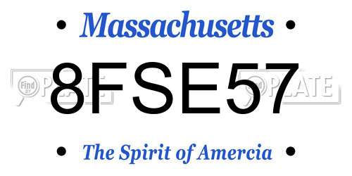 8FSE57 Massachusetts License Plate