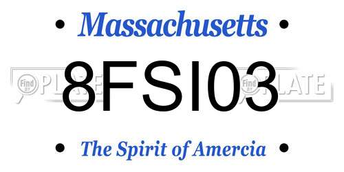 8FSI03 Massachusetts License Plate