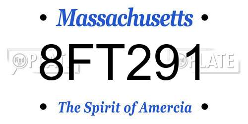 8FT291 Massachusetts License Plate