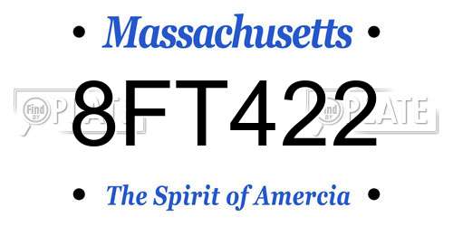 8FT422 Massachusetts License Plate