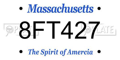 8FT427 Massachusetts License Plate