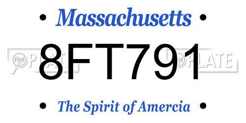 8FT791 Massachusetts License Plate