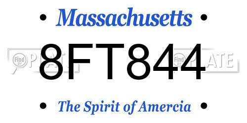 8FT844 Massachusetts License Plate