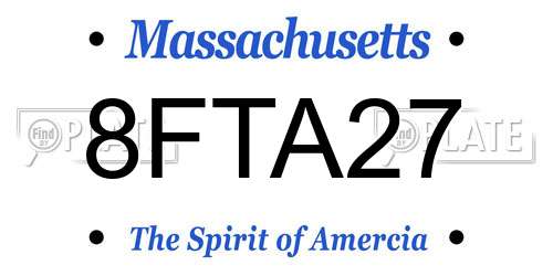 8FTA27 Massachusetts License Plate