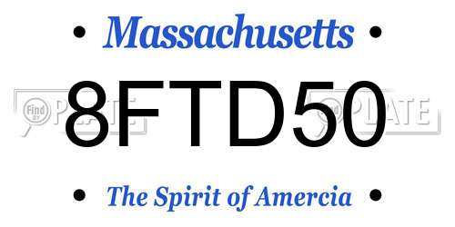 8FTD50 Massachusetts License Plate