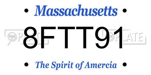 8FTT91 Massachusetts License Plate