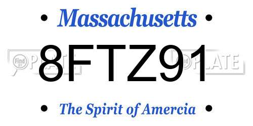 8FTZ91 Massachusetts License Plate