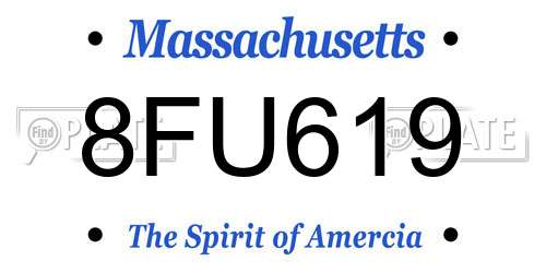 8FU619 Massachusetts License Plate