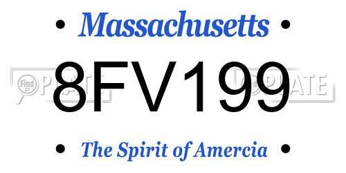 8FV199 Massachusetts License Plate