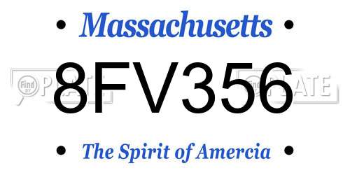 8FV356 Massachusetts License Plate