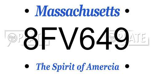 8FV649 Massachusetts License Plate