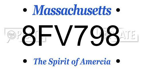 8FV798 Massachusetts License Plate