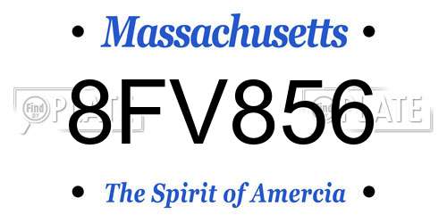 8FV856 Massachusetts License Plate