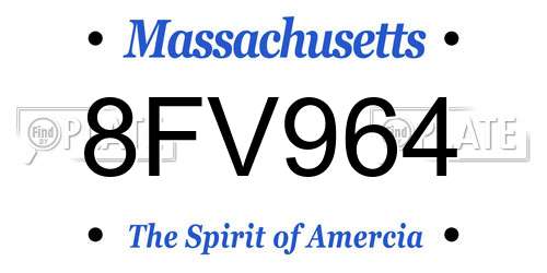 8FV964 Massachusetts License Plate