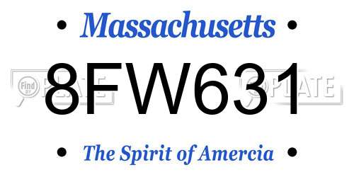 8FW631 Massachusetts License Plate