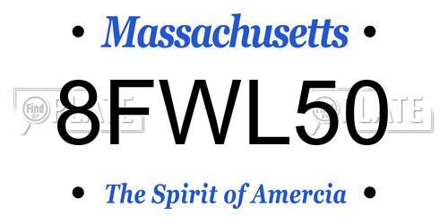 8FWL50 Massachusetts License Plate