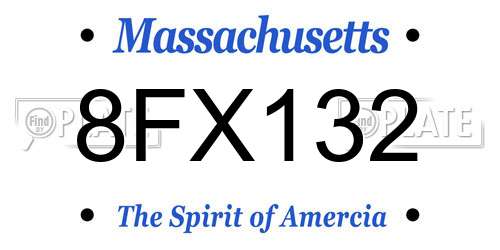 8FX132 Massachusetts License Plate