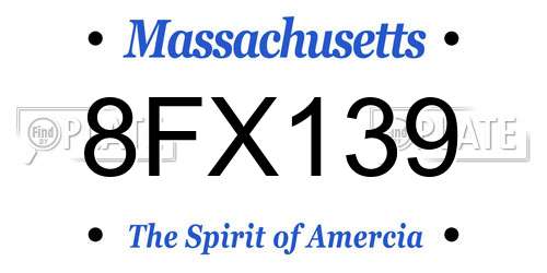 8FX139 Massachusetts License Plate