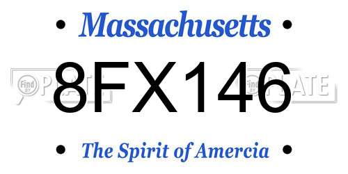 8FX146 Massachusetts License Plate