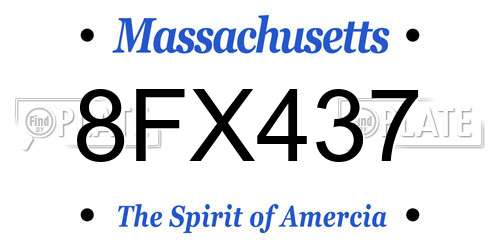 8FX437 Massachusetts License Plate