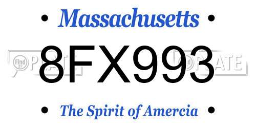 8FX993 Massachusetts License Plate