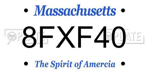 8FXF40 Massachusetts License Plate