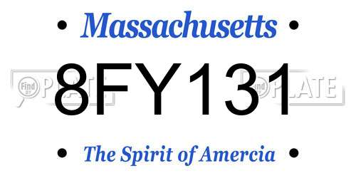 8FY131 Massachusetts License Plate