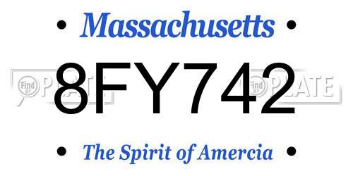 8FY742 Massachusetts License Plate